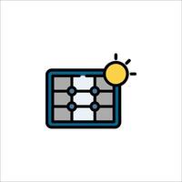 A solar panel with a light on it vector
