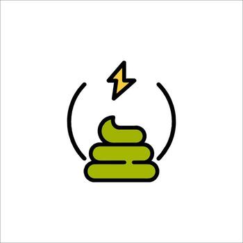 A green snake with lightning coming out of it vector