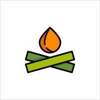 A campfire with a candle and sticks vector