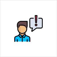 A man with a speech bubble and a question mark icon vector