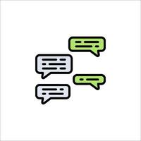 A conversation icon with two speech bubbles vector