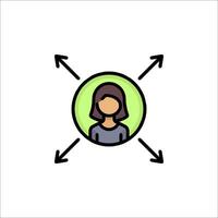 A woman is surrounded by arrows and arrows vector