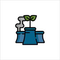 A plant growing out of a pipe in a factory vector