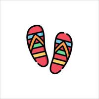 Colorful flip flops icon on white background vector