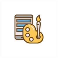 A smartphone and a paintbrush icon vector
