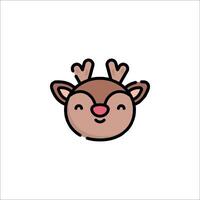 A cute reindeer head icon on a white background vector