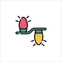 A light bulb icon with two lights on it vector