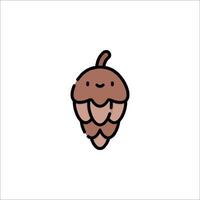 A cartoon pine cone with a smiley face vector