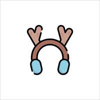 A cartoon reindeer head with headphones on it vector