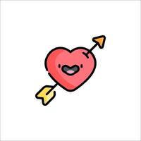 A cute heart with an arrow in it vector