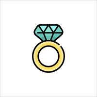 A diamond ring icon on a white background vector