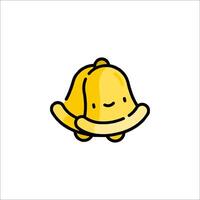 A cartoon yellow bell with a smile on it vector