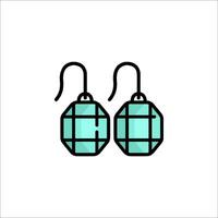 A pair of earrings with a green background vector