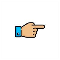 A hand pointing at something with a finger vector