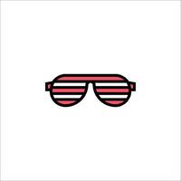 A pair of sunglasses with red and black stripes vector