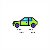 A car is shown in a line drawing vector