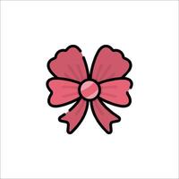 A pink bow with a large bow on it vector