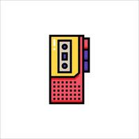 A colorful cassette player icon on a white background vector