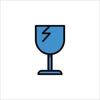 A wine glass with a broken stem icon vector