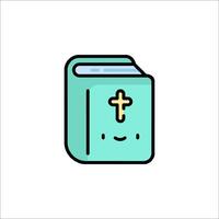A cartoon book with a cross on it vector