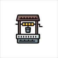 A food cart with a sign on it vector