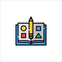 An open book with a pencil and a pencil inside vector