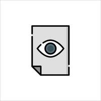 A document with an eye icon vector