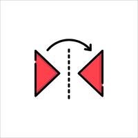 A red arrow pointing to the left and right vector