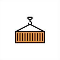 A crane with a hook on it, on a white background vector