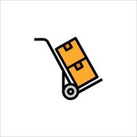 Hand truck icon on white background vector