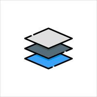 A stack of three different colored cubes vector