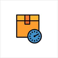 A box with a clock icon on it vector