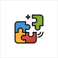 A colorful puzzle piece icon vector
