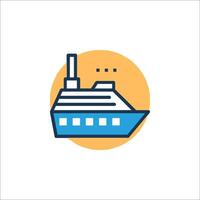 A cruise ship icon on a white background vector