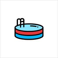 A blue and red swimming pool icon vector