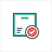 A check mark and a document icon vector