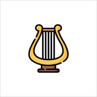 A golden harp icon on a white background vector