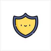 A cartoon shield with a smile on it vector