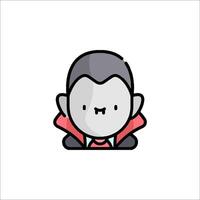 A cartoon vampire with a red tie on his head vector