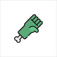 A glove with a hand holding a knife vector