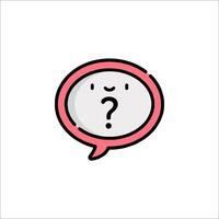 A cartoon speech bubble with a question mark on it vector