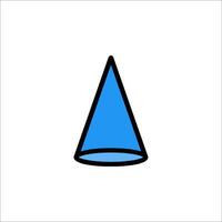 A blue cone icon on a white background vector