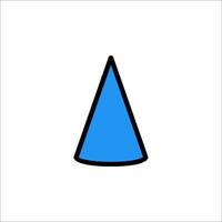 A blue cone icon on a white background vector