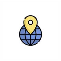 A globe with a pin on it and a map pointer vector