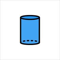 A blue glass with a hole in it vector