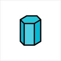 A blue cube with a black outline vector