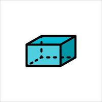 A blue box with a line drawn on it vector