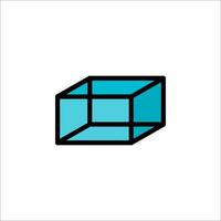 A blue cube with a square inside it vector