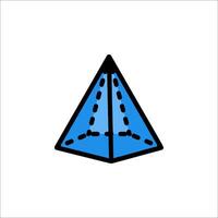 A blue triangle with a line through it vector