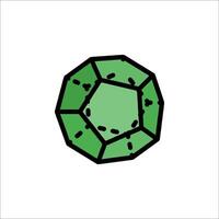 A green diamond with a few dots on it vector
